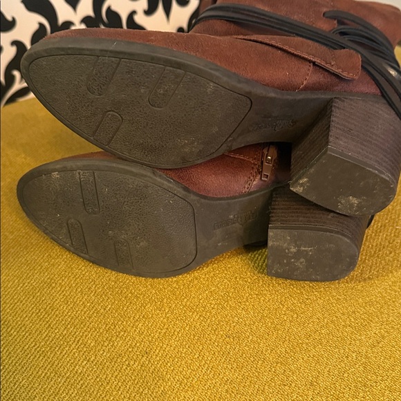 Knee high brown boots with tie details ❤️ - Picture 3 of 8